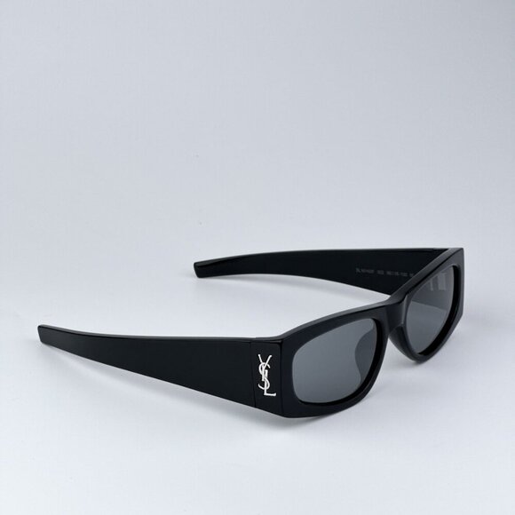Saint Laurent SLM140/F 002 BRAND NEW Sunglasses Black Grey Silver Mirror Unisex main image 6